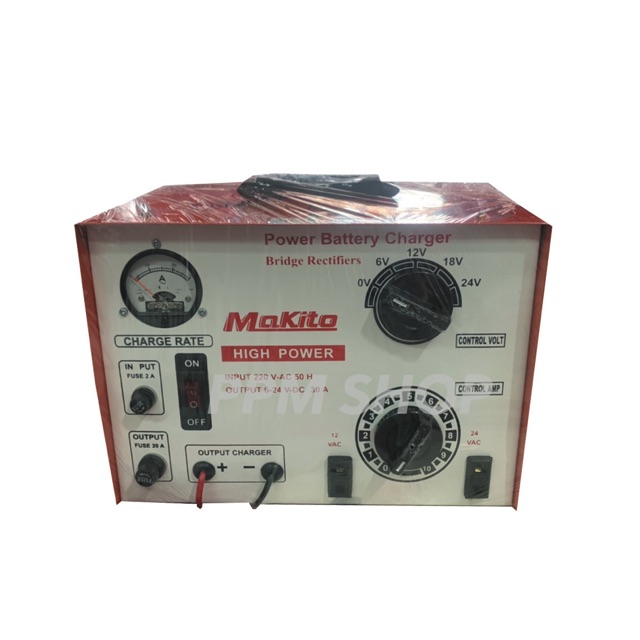 ((พิเศษสุด)) ตู้ชาร์จแบตเตอร์รี่ MAKITO  เครื่องชาร์จแบตเตอรี่ ขนาด 30A 24V (สีส้ม) อุปกรณ์ฟื้นฟูแบตรถยนต์ ที่ชาร์จแบตรถยนต์ กระตุ้นแบต ซ่อมแบตเตอรี่รถยนต์ ชาร์จแบตเตอรี่ แบตเตอรี่และอุปกรณ์เสริม