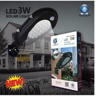 IWACHI โคมไฟถนน LED ไฟโซล่าร์เซลล์ พลังงานแสงอาทิตย์ ไม่ง้อไฟหมู่บ้าน SOLAR CELL STREET LIGHT 3W