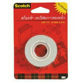 3M SCOTCH 3เอ็ม สก๊อตซ์ เทปโฟม กาวสองหน้า ขนาด 21mm.x2m. รุ่น 111 ยกแพ็ค 2ม้วน กาว2หน้า