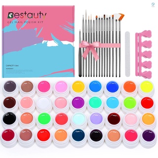 【flhi】ชุดสีทาเล็บเจล Uv 36 สี พร้อมแปรง 15 ชิ้น