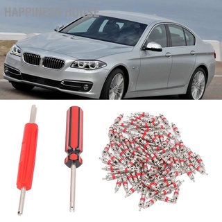 Happiness House Valve Core Tool Set with 100pcs Stem Cores 2pcs Tire Repair for Car Truck SUV Bike ATV