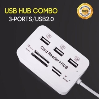 USB Hub Combo 2.0 3 Ports Card Reader High Speed Multi USB Splitter Hub USB Combo All In One