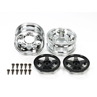 [ชุดแต่งรถบังคับ] TAMIYA 54854 OP.1854 Two-Piece 5-Spoke Wheels (2pcs., Black) ชุดแต่งทามิย่าแท้ rc