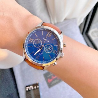 🎀 (สด-ผ่อน) ส่งฟรี Fossil BQ2125 FOSSILFlynn Chronograph Brown LeatherWatch