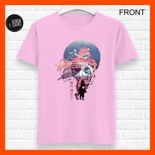 T-shirt  เสื้อยืด ผ้าฝ้าย 100% พิมพ์ลายอนิเมะ Demon Slayer Nezuko Combed 30s Dtf Kimetsu No Yaiba 02 สีชมพู สําหรับผู้ชา