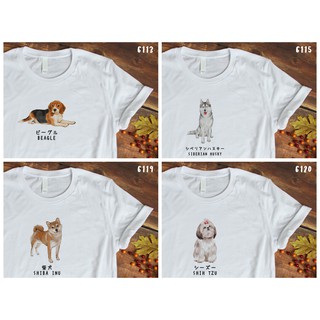 เสื้อยืดโอเวอร์ไซส์Dog T-shirt 6101-6107, 6111-6125, 6134-6138S-3XL