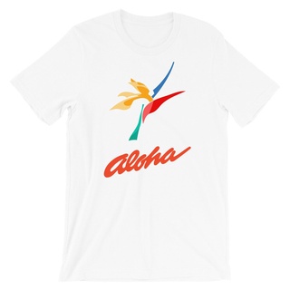 เสื้อยืดลําลอง ผ้าฝ้าย 100% พิมพ์ลาย Aloha Airlines คุณภาพสูง แฟชั่นสําหรับผู้ชาย และผู้หญิง