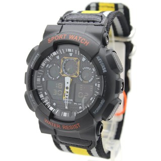 Sport Watch SAMDA นาฬิกาข้อมือผู้ชาย-ผู้หญิงและเด็ก สายผ้า 2 ระบบ เข็มและDigital