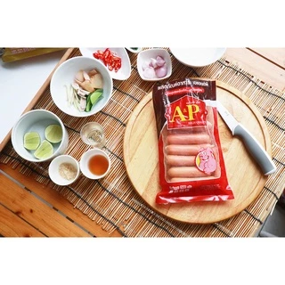 ไส้กรอกหมูหนังกรอบ ขนาด 500 กรัม 22ชิ้น ไส้กรอกรมควันหมูเกรด A / แพ็คเจลเย็นทุกออเดอร์ 🧊