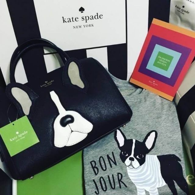 Kate Spade Women's Factory Ma Cherie Antoine French Bulldog Satchel Bag |  Shopee Thailand