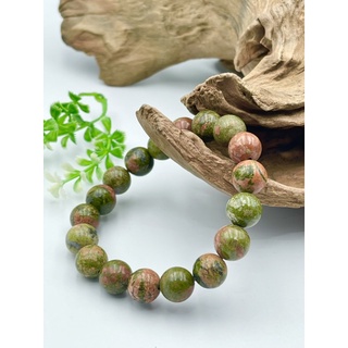 Natural Unakite  Round Beaded Bracelet Available in 6 mm 8 mm 10 mm 12 mm