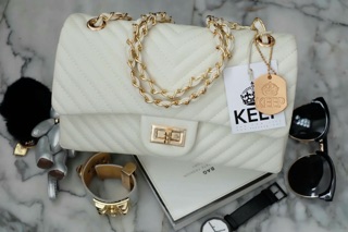 กระเป๋า KEEP shoulder chevon  chain handbag