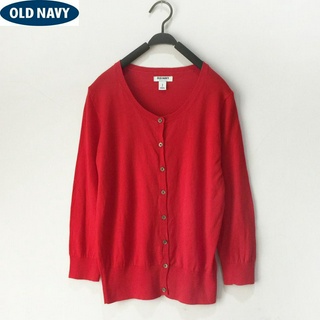 Old Navy เสื้อคลุมสีแดงแขนสามส่วน คอกลม ผ้าบาง นุ่ม ใส่สบาย