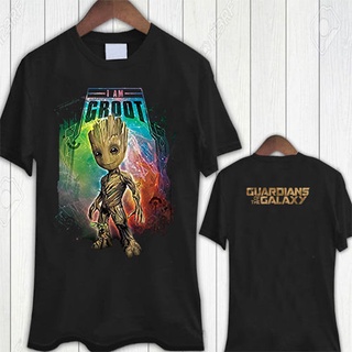 tshirtเสื้อยืดคอกลมฤดูร้อนเสื้อยืด พิมพ์ลาย I Am Groot Baby Groot Gurdian of The Galaxy TshIrt 2 ด้าน สําหรับทุกเพศSto4X