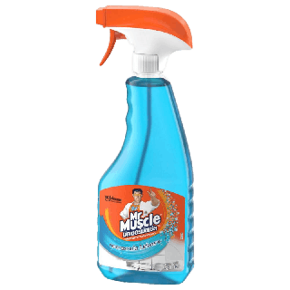 มิสเตอร์มัสเซิล น้ำยาเช็ดกระจก 520มล. สเปรย์ฟ้า Mr Muscle Glass Cleaner 520ml/12 TH