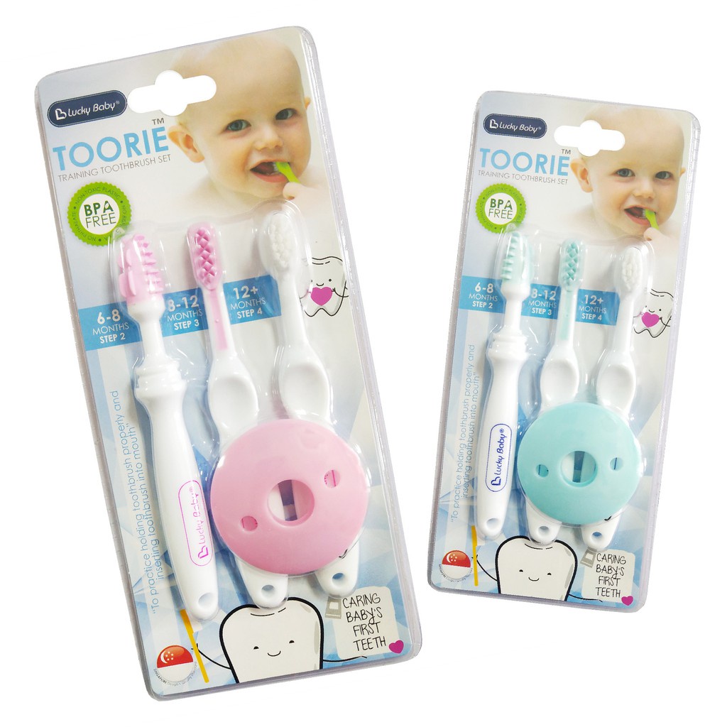 Lucky Baby - LB9682 - ชุดแปรงสีฟันฝึกซ้อม 3 ชิ้น | แปรงสีฟันสําหรับทารกและเด็ก