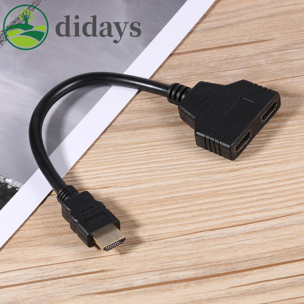 Didays อะแดปเตอร์แยกสายเคเบิ้ล HDMI 1080P 1X2 เข้า 1 ออก 2 #8