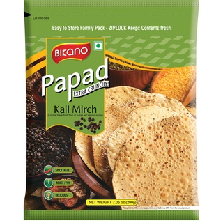 BIKANO KALI MIRCH PAPAD 1kg ปาปัดรสพริกไทย 1kg กรัม best before December 2023