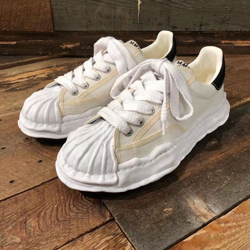 卍21MIHARA Mihara ละลายรองเท้า Yu Wenle วรรคเดียวกัน MMY ผ้าใบรองเท้าหนาคู่รองเท้าเปลือกหอย