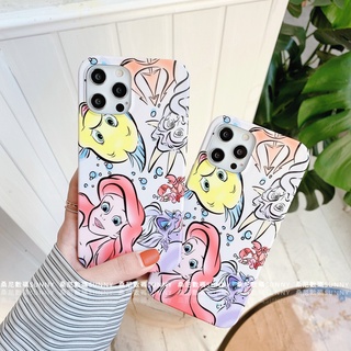 Disney เคสโทรศัพท์มือถือ ซิลิโคน กันกระแทก ลายการ์ตูนเจ้าหญิงดิสนีย์ แอเรียล นางเงือกน้อย สําหรับ IPhone 14 13 12 11 Pro Max