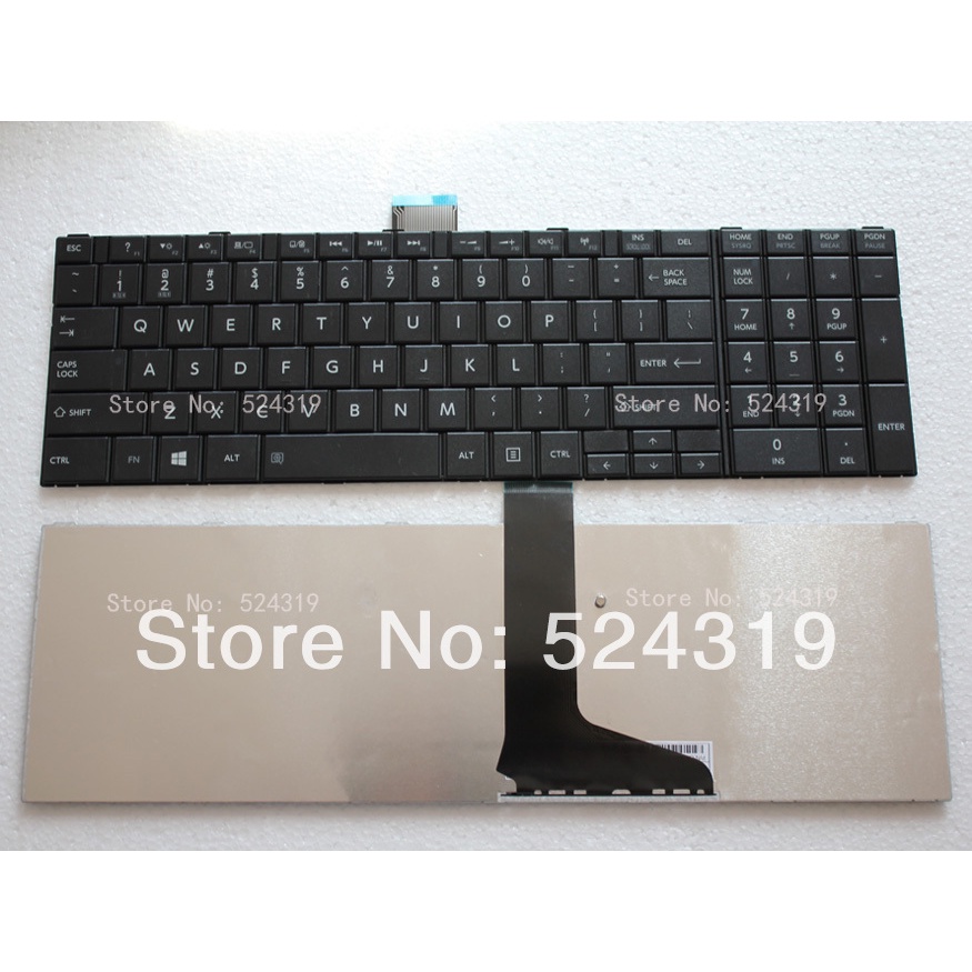 100% แป้นพิมพ์แล็ปท็อปใหม่สําหรับโตชิบา C870 C850 C855 L850 L855 L870 US รูปแบบสีดํา