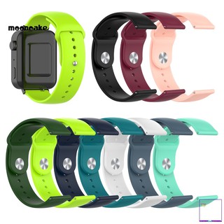 Moon_ สายนาฬิกาข้อมือซิลิโคน สีพื้น แบบเปลี่ยน สําหรับ Xiao-mi Smart Watch 18 มม.