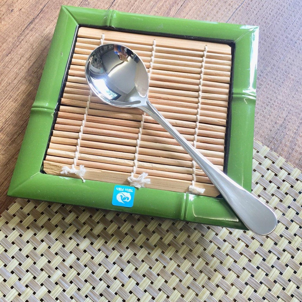 TwinFish ช้อนซุปคาวสแตนเลสใช้เป็นช้อนตักแบ่งได้ ใช้ตักข้าวต้ม ตักโจ๊ก 1ชิ้น ยาว18ซม. รหัส82-07