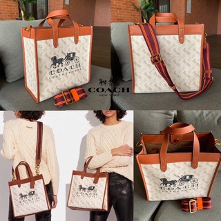 COACH FIELD TOTE WITH HORSE AND CARRIAGE PRINT AND CARRIAGE BADGE (COACH C8461) Large Size