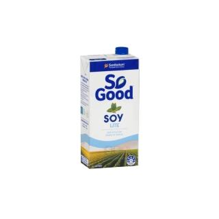 So Good นมถั่วเหลือง สูตรพลังงานต่ำ หวานน้อย Soy Milk Lite 1 ลิตร (มังสวิรัติ) (1ลัง : 12กล่อง) [BBF:9Jun23]