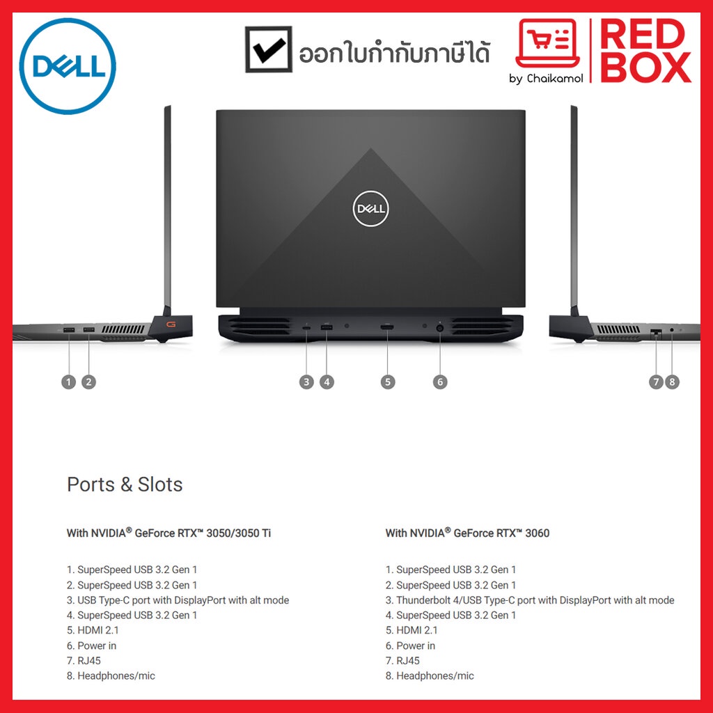 Dell Gaming Notebook G15 W566311300TH 15.6 นิ้ว FHD 165Hz. / i5-12500H / 8GB / RTX 3050 / SSD 512GB /Win11+Office/2Y ... #6