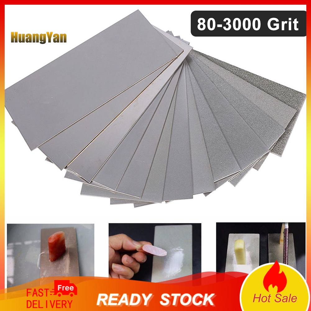 <HUANGYAN> หินลับมีดเพชร แบบบาง 80-3000 ช่อง