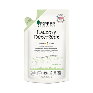 Pipper Standard น้ำยาซักผ้าสูตรอ่อนโยน แบบถุงเติม กลิ่นตะไคร้ Refill Laundry Detergent Lemongrass Scent (750ml)