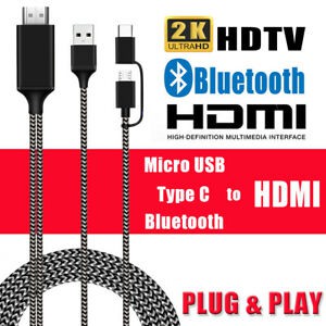 ลดราคา 3 in 1 Micro USB Buletooth Type C to HDMI Cable HDTV Adapter #สินค้าเพิ่มเติม สายต่อจอ Monitor แปรงไฟฟ้า สายpower ac สาย HDMI