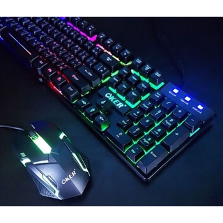 OKER Keyboard &amp; Mouse Combo Set  รุ่น KM-6120 ชุดคีย์บอร์ด+เมาส์ ไฟทะลุตัวอักษร