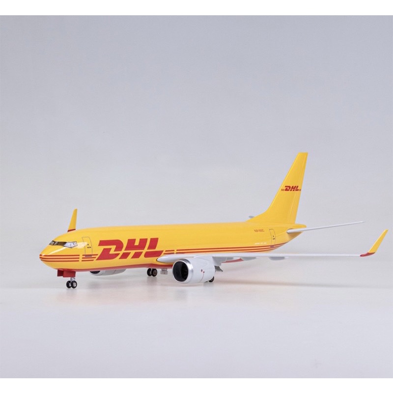 [47cm] โมเดลเครื่องบิน DHL B737 Airplane Model with LED Light (Touch or Sound Control) - ของตั้งโชว์ ของสะสม - รูปที่ 2