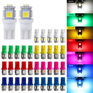 หลอดไฟสัญญาณ LED T10 W5W 194 12V 5050 SMD สีขาว หลากสี สําหรับติดเพดานรถยนต์ รถบรรทุก 5 ชิ้น