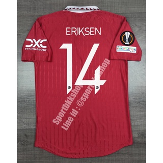 [Player] - เสื้อฟุตบอล แมนยู Home เหย้า 2022/23 เกรดนักเตะ พร้อมเบอร์ชื่อ 14 ERIKSEN และอาร์มยูโรป้า