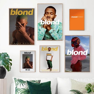 โปสเตอร์ ลายนักร้อง Frank Ocean Blonde Boy Band สไตล์ฮิปฮอป สําหรับตกแต่งผนังบ้าน บาร์ ห้องนั่งเล่น