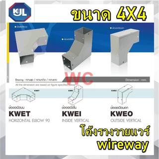 KJL  wireway อุปกรณ์รางวายแวร์ โค้งรางวายแวร์ ข้องอวายแวร 4x4 รางวายแวร์ Wire Way 4*4