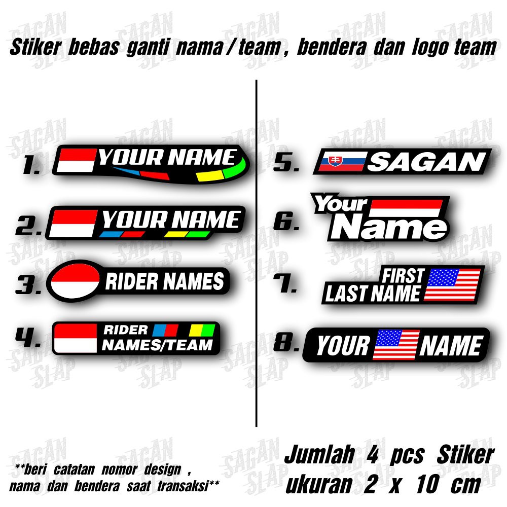 Flag Name Sticker Logo Flag Name Decal Sticker Team Onlineshop Store