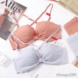 ชุดชั้นใน sister ◄💥LoveIs Bra💥 (N340) บราไร้โครง ทรงเปลือกหอย สวยสไตล์เกาหลี