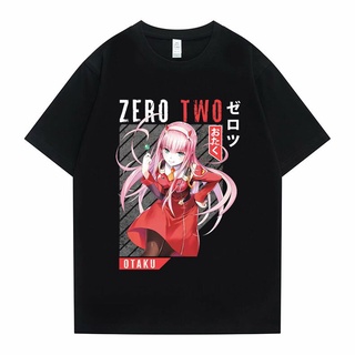 [S-5XL] เสื้อยืดแขนสั้นลําลอง ทรงหลวม พิมพ์ลายอนิเมะ Darling In The Franxx Zero Two Aesthetic สไตล์ญี่ปุ่น แฟชั่นสําหรับ