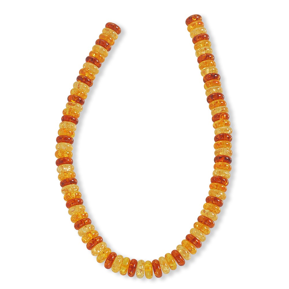 ลูกปัดอำพันเทียม ( Faux Amber) ลักษณะเม็ดกลมแบนเจาะรูตรงกลาง (Donut Round) 5x12 mm - (LZ-0455 สีส้ม)