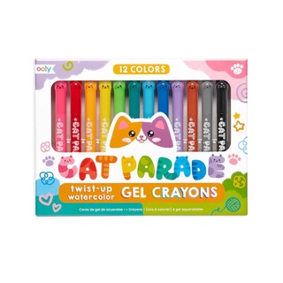 OOLY - Cat Parade สีเทียนเด็ก ปลอดสารพิษ เนื้อเจล ลายแก๊งน้องแมว 12 สี