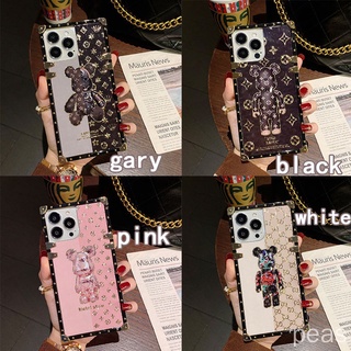 Kaws Xiaomi Redmi Note10 5G Note10S Note9S Note9 Pro Max Note8 เคสมือถือ Soft TPU Case เคสป้องกัน Square Glitter Cartoon Violent Bear เปลือกการ์ตูน เปลือกแบรนด์ไทด์