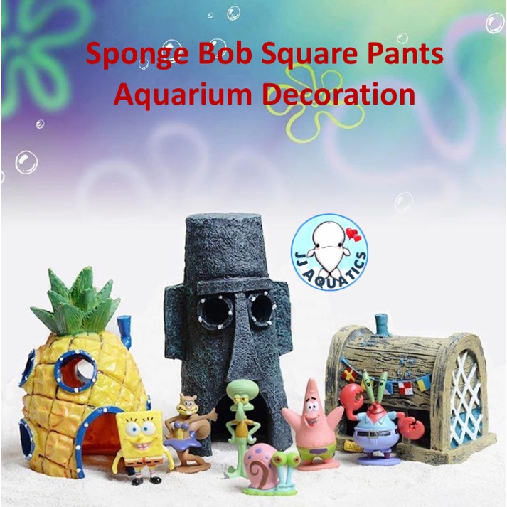 🔥Ready Stock🔥Aquarium Decoration Spongebob Squidward House Krusty Krab Restaurant Cartoon Decoration