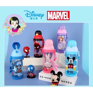 ขวดน้ำหลอดเด้ง​ ลายการ์ตูน Disney ความจุ​ 520ml.​ #ร้านรุ้งจิปาถะ