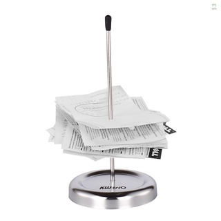 KW-trio All Metal Straight Rod Desk Receipt Holder Spike Stick Bill Notes Paper Memo Fork Check Spindle Restaurant Ticket Holder with Protective Cover