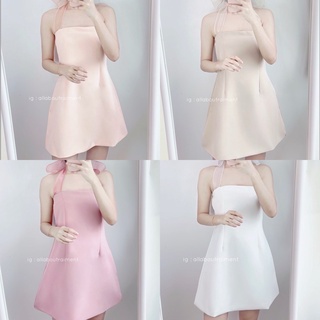 VENITA DRESS ใส่โค้ ALLABU9 ลดเหลือ435 ดีเทลแต่งผ้าออแกนสำหรับผูกโบว์ได้ตามในชอบ