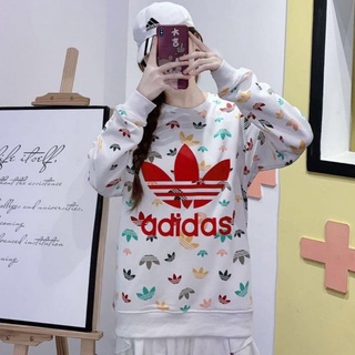 ❌สินค้าพร้อมส่ง❌ New adidas เสื้อแขนยาว แฟชั่น ทรงหลวม